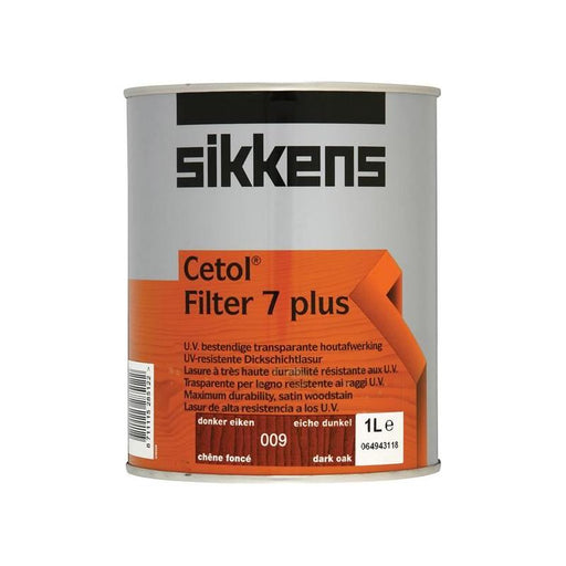 Sikkens Cetol Filter 7 Plus Translucent Woodstain Dark Oak 1 litre Sikkens - Town Tools