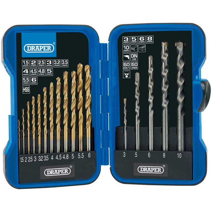 Draper Metric Combined HSS and Masonry Drill Bit Set (17 Piece) 18551