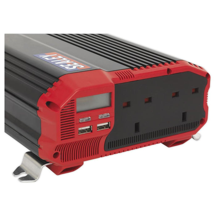 Sealey Power Inverter Modified Sine Wave 1100W 12V DC 230V ~ 50Hz PI1100 Sealey - Town Tools 