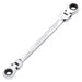 Draper HI-TORQ Metric Flexible Head Double Ring Ratchet Spanner, 8 x 9mm Draper - Town Tools