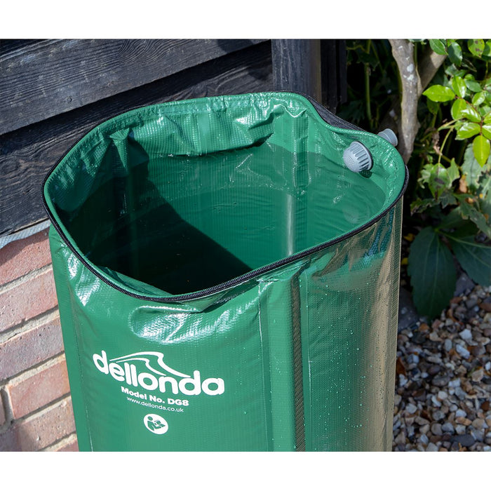 Dellonda Collapsible PVC Garden Water Butt with Zipped Lid & Drain Tap 250L