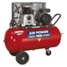 Sealey Air Compressor 100L Belt Drive 3hp with Cast Cylinders & Wheels SAC2103B Sealey - Town Tools 