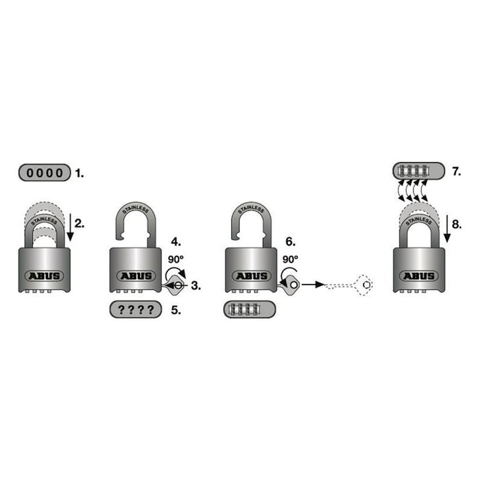 Abus Mechanical 190/60 60mm Heavy-Duty Combination Padlock Closed Shackle (4-Digit) Carded ABUS Mechanical - Town Tools