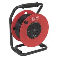 Sealey Cable Reel 50m 4 x 230V 1.5mmï Heavy-Duty Thermal Trip CR50/1.5