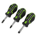 Sealey Premier Premier GripMAX Stubby Screwdriver Set 3pc - Hi-Vis Green Sealey Premier - Town Tools 