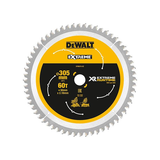 Dewalt Power Tools XR FlexVolt Mitre Saw Blade 305 x 30mm x 60T DeWALT Power Tools - Town Tools