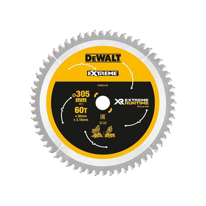 Dewalt Power Tools XR FlexVolt Mitre Saw Blade 305 x 30mm x 60T DeWALT Power Tools - Town Tools