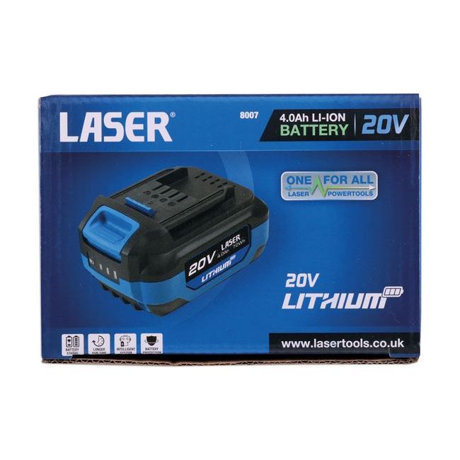Laser 20V 4.0Ah Li-ion Battery 'One Battery Powers All' 8007 Laser - Town Tools 