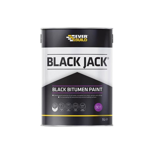 Everbuild Sika Black Jack® 901 Black Bitumen Paint 5 litre Everbuild Sika - Town Tools