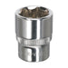 Sealey WallDrive Socket 14mm 1/4"Sq Drive Fully Polished SP1414 Sealey - Town Tools 