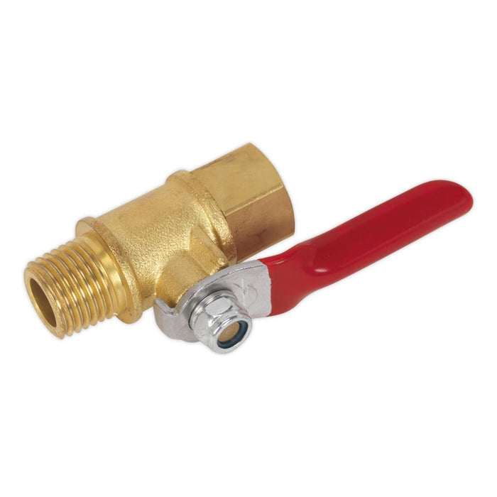 Sealey Lever Ball Valve 1/4"BSPT (M) x 1/4"BSP (F) SA906 Sealey - Town Tools 