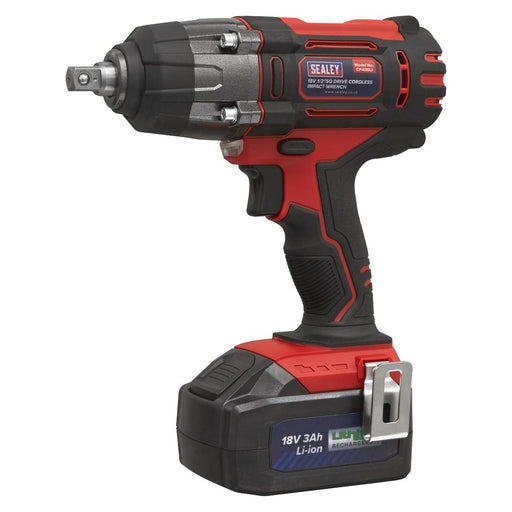 Sealey Cordless Impact Wrench 18V 3Ah Lithium-ion 1/2"Sq Drive CP400LI Sealey - Town Tools