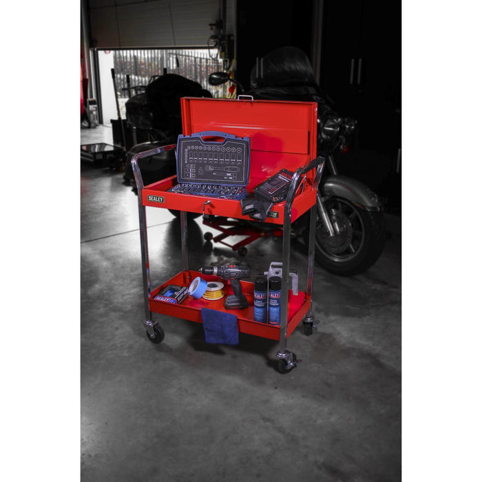 Sealey Trolley 2-Level Heavy-Duty with Lockable Top CX104 Sealey - Town Tools 