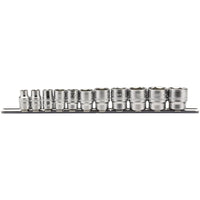 Draper Imperial Socket Set on a Metal Rail, 3/8" Sq. Dr. (11 Piece) 16493