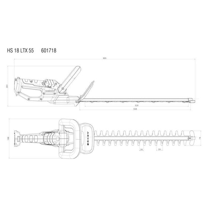 Metabo HS 18 LTX 55 Hedge Trimmer 18V Bare Unit Metabo - Town Tools