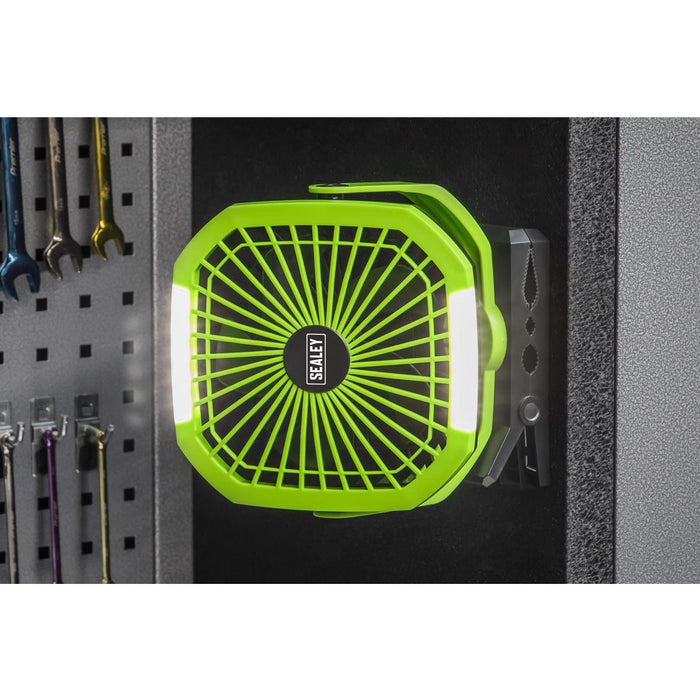 Sealey 4-Speed Portable Clip Fan with Worklight 8" SCF8WL Sealey - Town Tools 