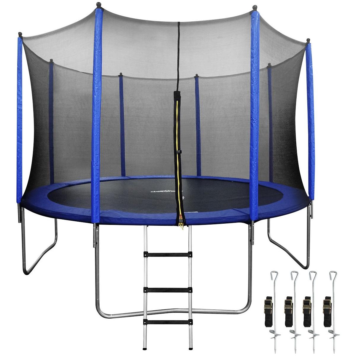 Dellonda Heavy-Duty  Trampoline Safety Enclosure Net Anchors & Ladder 12ft Dellonda - Town Tools 