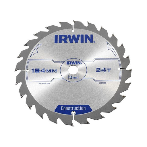 Irwin® Construction Circular Saw Blade 184 x 16mm x 24T ATB IRWIN® - Town Tools
