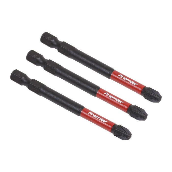 Sealey Pozi #3 Impact Power Tool Bits 75mm 3pc AK8259 Sealey - Town Tools 