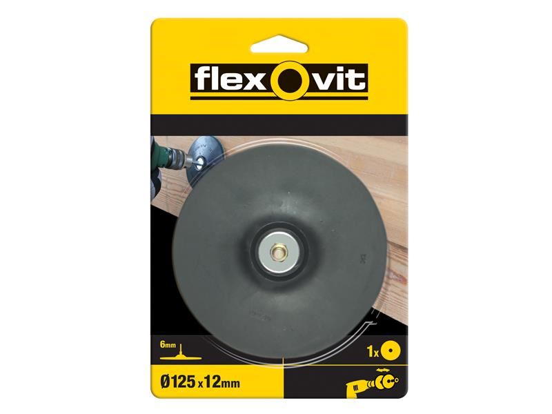 Flexovit Backing Pad For Drill Mount 125mm Flexovit - Town Tools