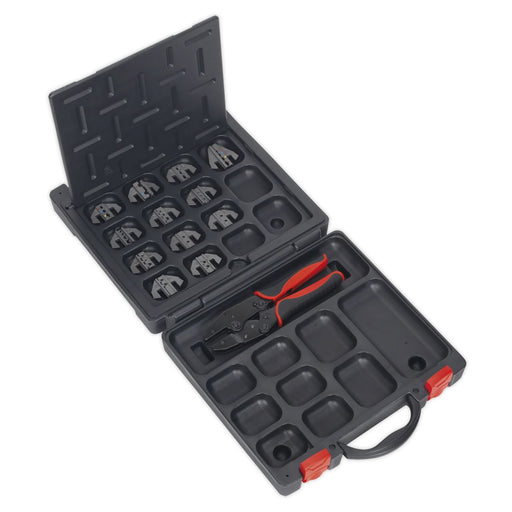 Sealey Ratchet Crimping Tool with Jaws and Storage Case AK3858COMBO Sealey - Town Tools 