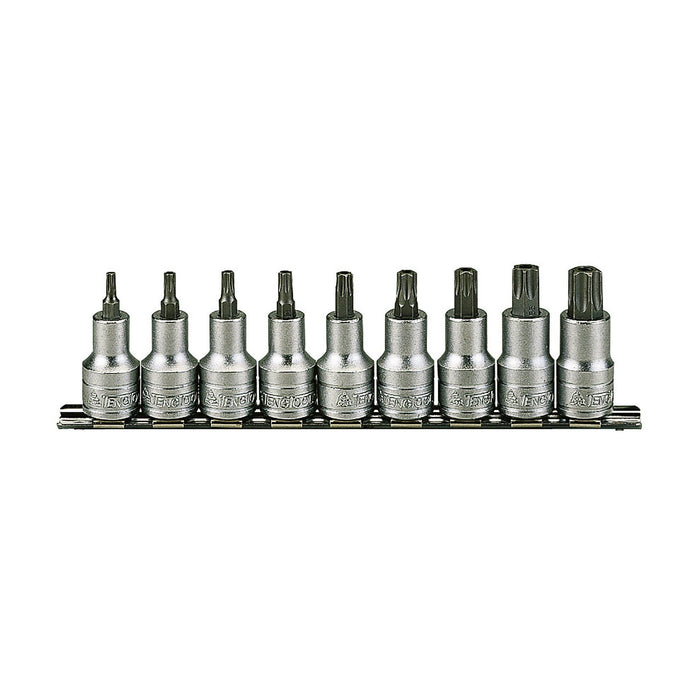 Teng Tools 1/2" TX Bit Socket Clip Rail Set 9 Pieces Teng Tools - Town Tools 