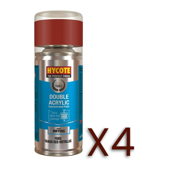 4x Hycote Aerosol Paint for Ford Tango Red Metallic 150ml