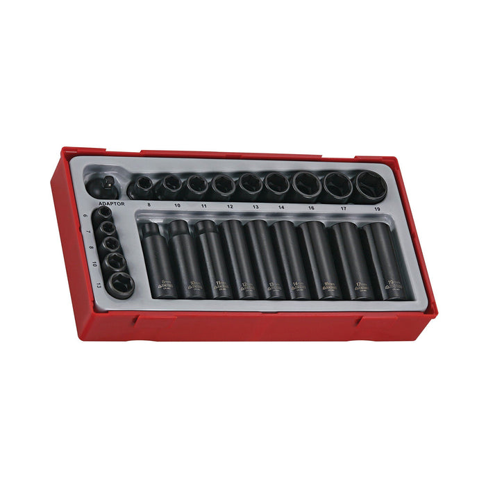 Teng Tools 1/4" & 3/8" Impact Socket Set ANSI TT1 24 Pieces Teng Tools - Town Tools 