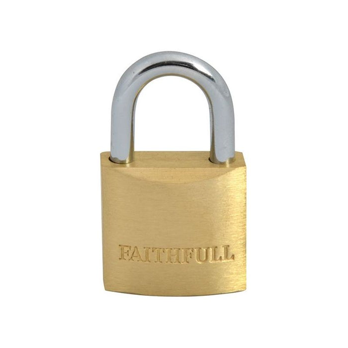 Faithfull Brass Padlock 25mm 3 Keys Faithfull - Town Tools