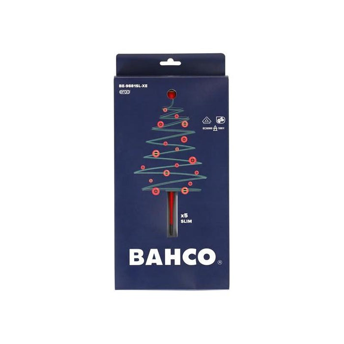 Bahco XMAS BE-9881SL ERGO™ Slim VDE Insulated Screwdriver Set, 5 Piece Bahco - Town Tools