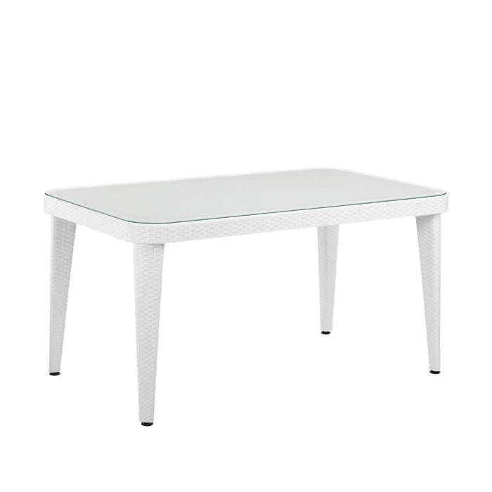 Dellonda  Dining Tables with Tempered Glass Top 150 x 90 x 76cm - Ivory White