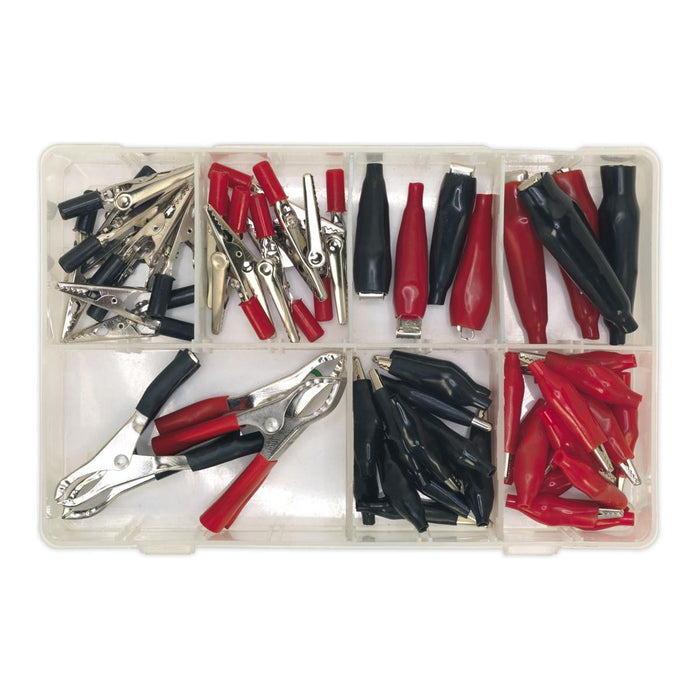 Sealey Crocodile Clip Assortment 60pc - Black & Red AB023CA Sealey - Town Tools 