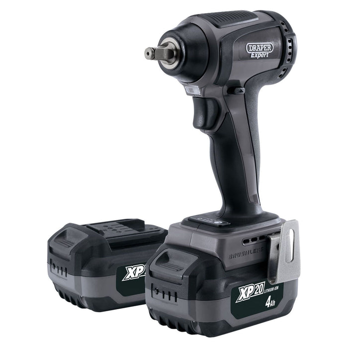 Draper XP20 20V Brushless Impact Wrench, 3/8", 250Nm, 2 x 4.0Ah Batteries, 1 x F Draper - Town Tools 