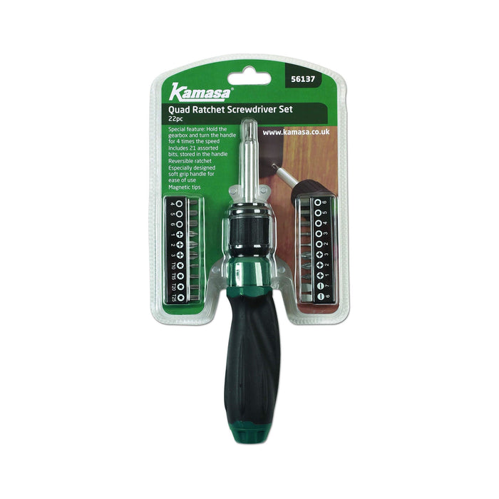 Kamasa Quad Ratchet Screwdriver Set 22pc 56137