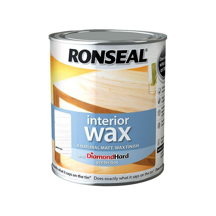 Ronseal Interior Wax White Ash 750ml Ronseal - Town Tools
