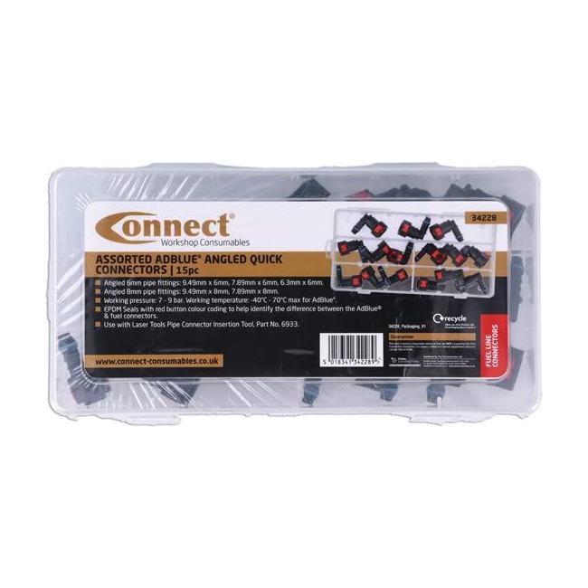 Connect Assorted 90 Angled AdBlue Quick Connectors 15pc 34228 Tool Connection - Town Tools 