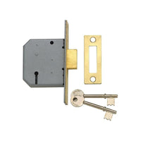Yale Locks PM322 3 Lever Mortice Deadlock Polished Brass 79mm 3in
