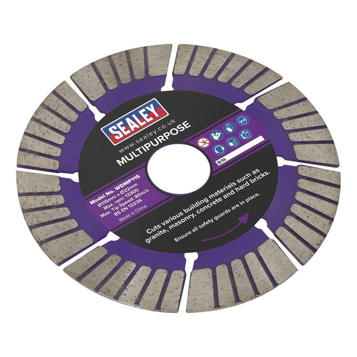 Sealey Cutting Disc Multipurpose Dry/Wet Use115mm WDMP115 Sealey - Town Tools 