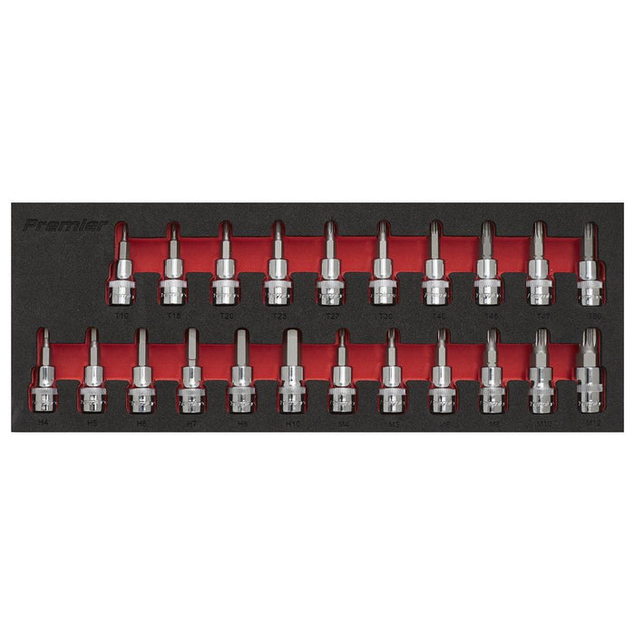 Sealey TRX-Star*/Hex/Spline Socket Bit Set 22pc 3/8"Sq Drive AK6243 Sealey - Town Tools 