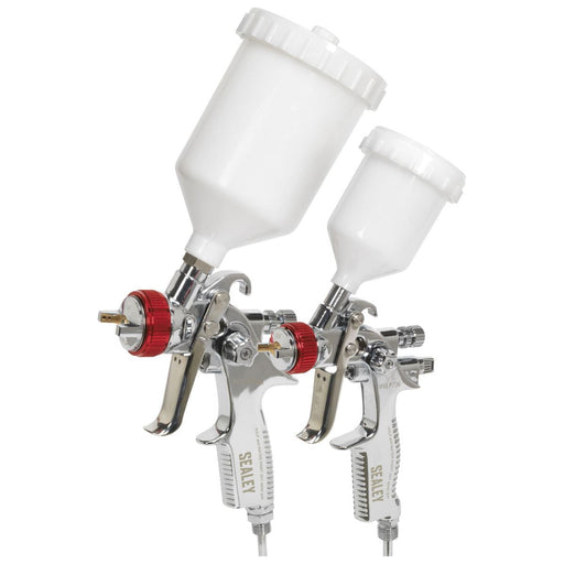 Sealey HVLP Gravity Feed Top Coat/Touch-Up Spray Gun Set HVLP774 Sealey - Town Tools 