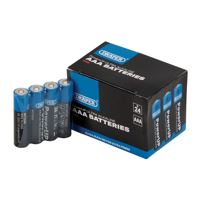 Draper PowerUP Ultra Alkaline AAA Batteries (Pack of 24) 03969 Draper - Town Tools 