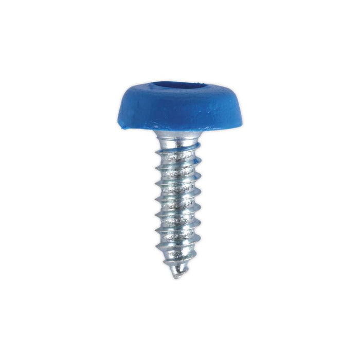 Sealey Numberplate Screw Plastic Enclosed Head 4.8 x 18mm Blue Pack of 50 PTNP4 Sealey - Town Tools 