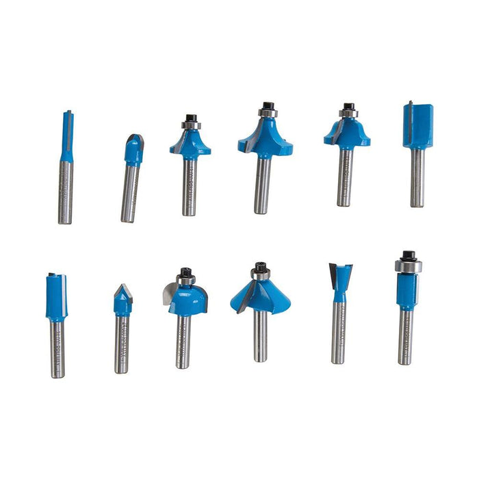 Silverline 1/4" TCT Router Bit Set 12pce 1/4" Silverline - Town Tools 