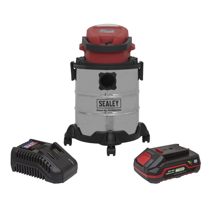 Sealey Vacuum Cleaner Cordless 20V with 2Ah Battery & Charger PC20VCOMBO2 Sealey - Town Tools 