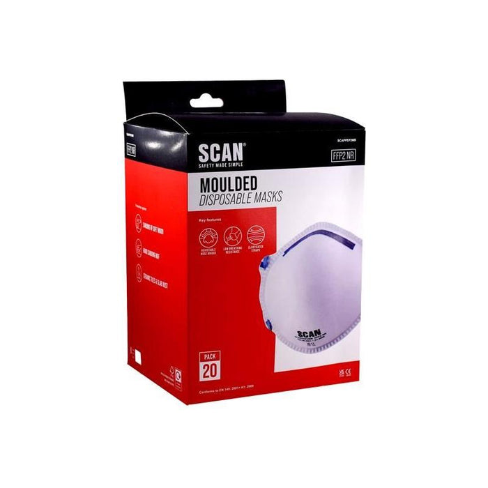 Scan Moulded Disposable Mask FFP2 Protection (Pack 20) Scan - Town Tools