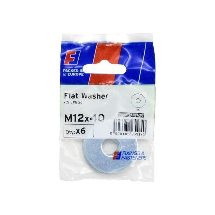 Forgefix Flat Washers ZP M12 x 40mm ForgePack 6 ForgeFix - Town Tools
