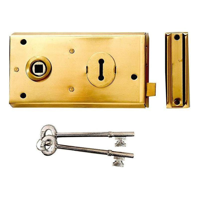 Yale Locks P401 Rim Lock Polished Brass Finish 138 x 76mm Visi Yale Locks - Town Tools