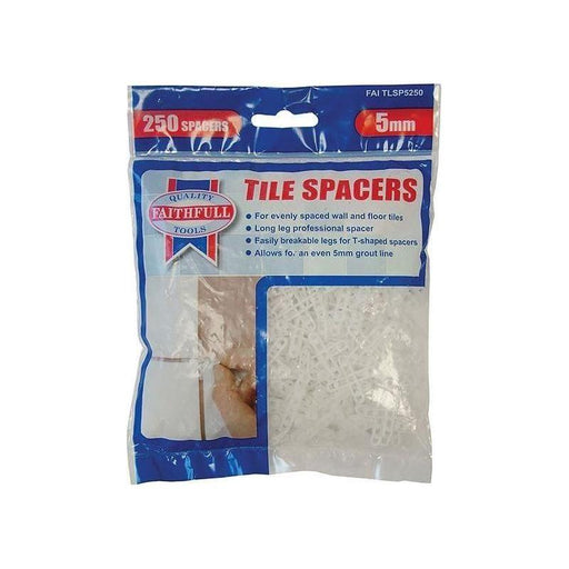 Faithfull Tile Spacer Long Leg 5mm (Bag 250) Faithfull - Town Tools