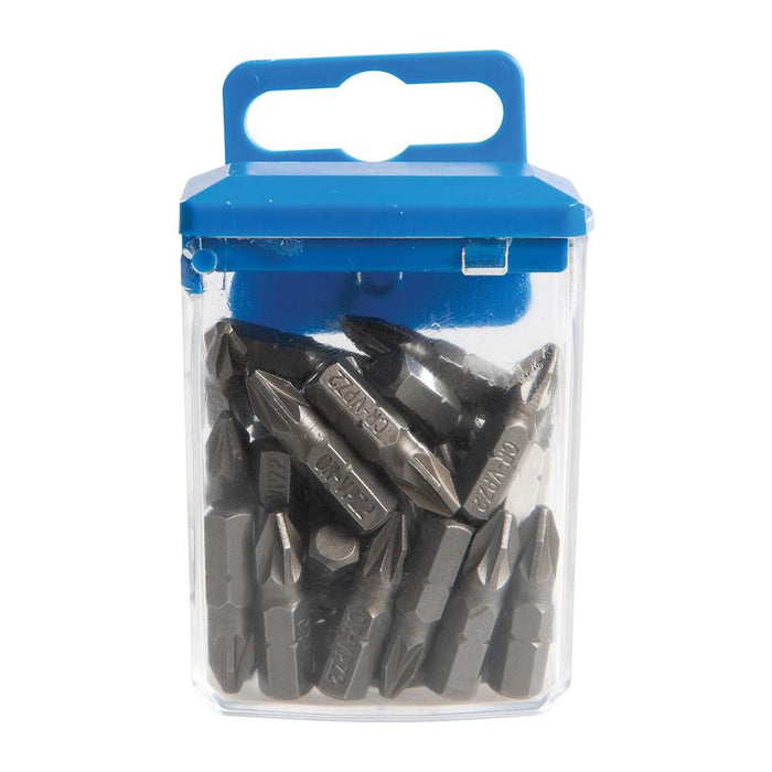 Silverline Pozidriv Cr-V 6150 Screwdriver Bits 30pk PZ2 Silverline - Town Tools 