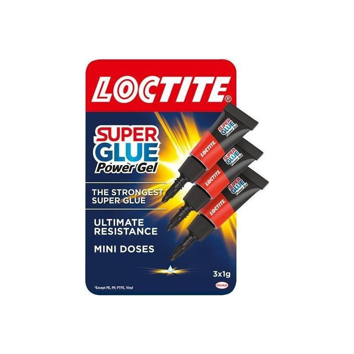 Loctite Super Glue Power Gel Mini Tube Trio 3 x 1g Loctite - Town Tools